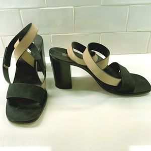 CALVIN KLEIN COLLECTION SIZE 37 1/2 NUDE/BLACK HEE